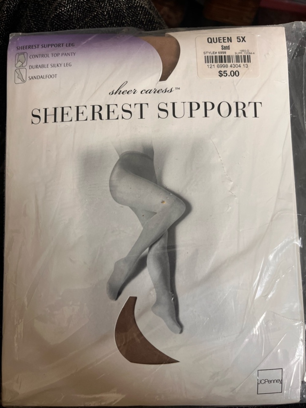 Queen 5X Sheerest Support Sand Control Top Panty Tights